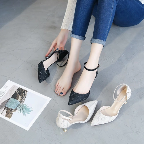 Модная универсальная обувь на высоком каблуке, туфли с заостренным носом, французский стиль, коллекция 2022