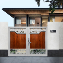 HANDU Courtyard Villa Gate New Chinese Style Aluminum Art Alloy Yard Gate Garden Eight Character Eight Intelligent Electric