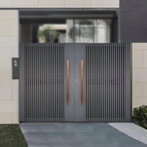 HANDU Aluminum Villa Courtyard Gate Modern Minimalist Aluminum Art Electric Garden Yard Wall Double Open