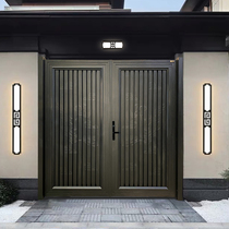 HANDU Villa Courtyard Gate Aluminum Art Alloy New Chinese Yard Garden Electric Double Open Electric