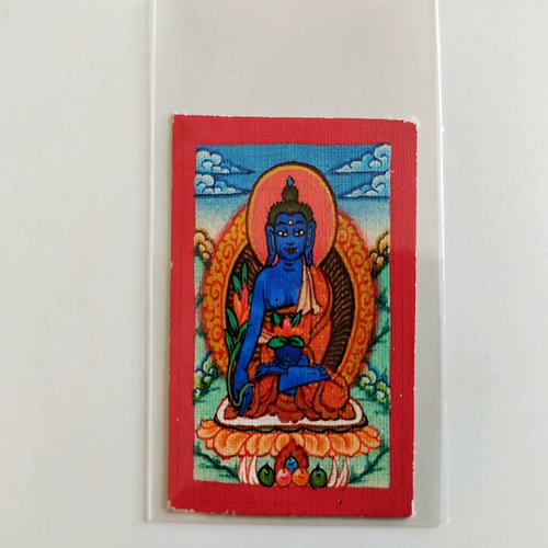 Ручная пленка Тибетская народная портретная портретная тибетская фармацевт Тхангка Будда, к счастью, микросхро