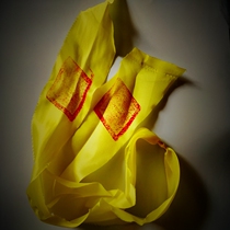 Tibetan Buddhism multiplier Tibet Sangye Temple fa wu circulation of lian shi demon subduing bao yin ceramic dharma seals yellow cloth