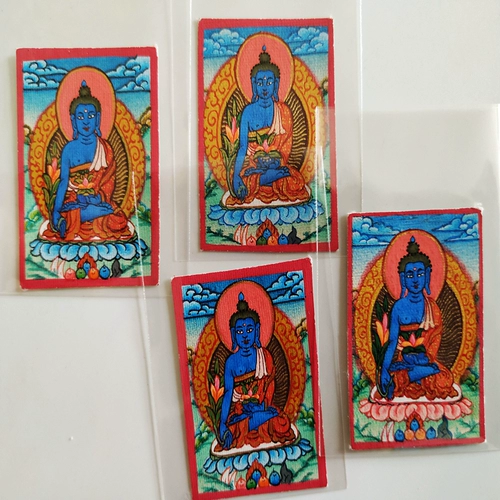 Ручная пленка Тибетская народная портретная портретная тибетская фармацевт Тхангка Будда, к счастью, микросхро