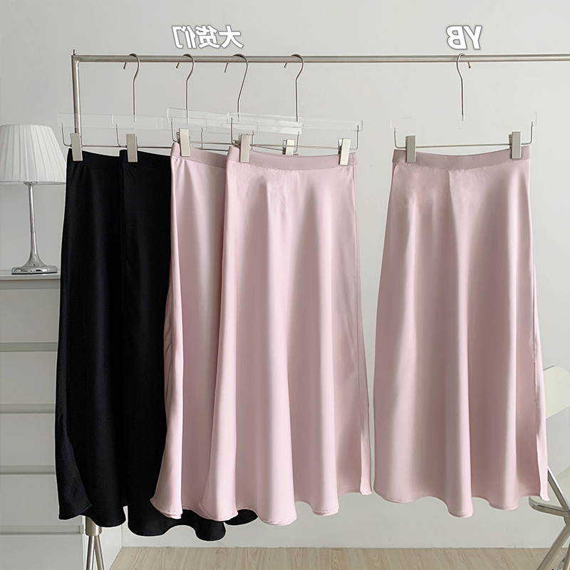 Brand fuchsia long skirt, A-line, high waist, maxi length