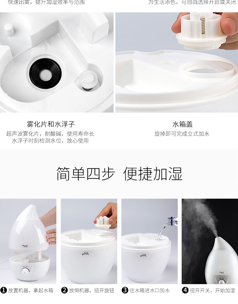 công dụng của máy phun sương mini Meirunchen 3L nước nhỏ giọt máy làm ẩm nhà văn phòng thanh lọc im lặng điều hòa không khí máy tạo độ ẩm - Máy giữ ẩm máy phun sương tạo ẩm giá rẻ