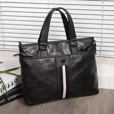 New leather men's bag business Bag Men's Hand bag briefcase soft leather out bag cross shoulder bag