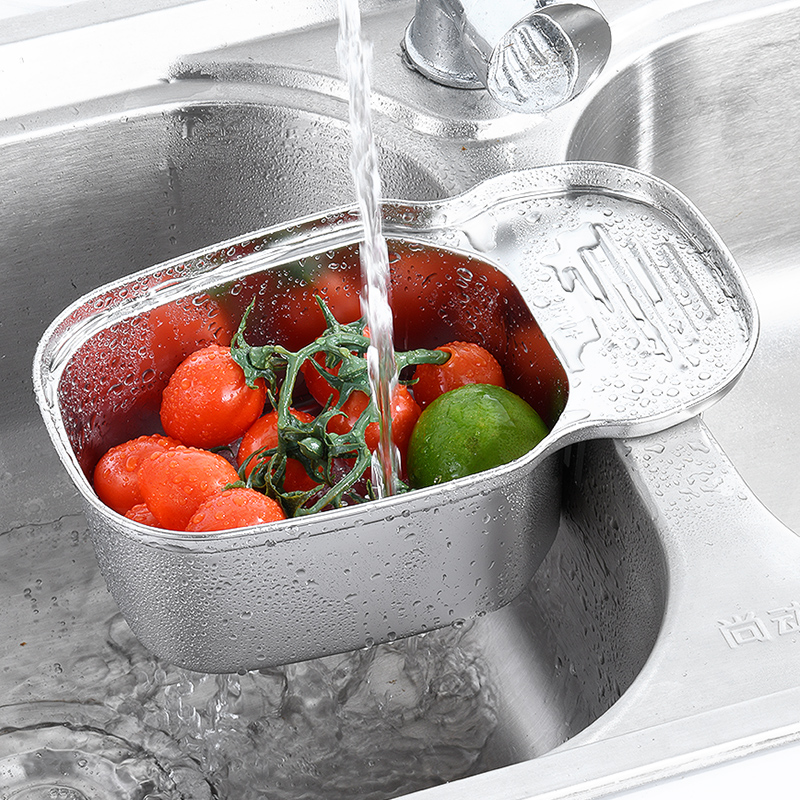 Draining basket wash basin stainless steel multi-functional punch-free sink rack residual garbage leftovers kitchen waste filter