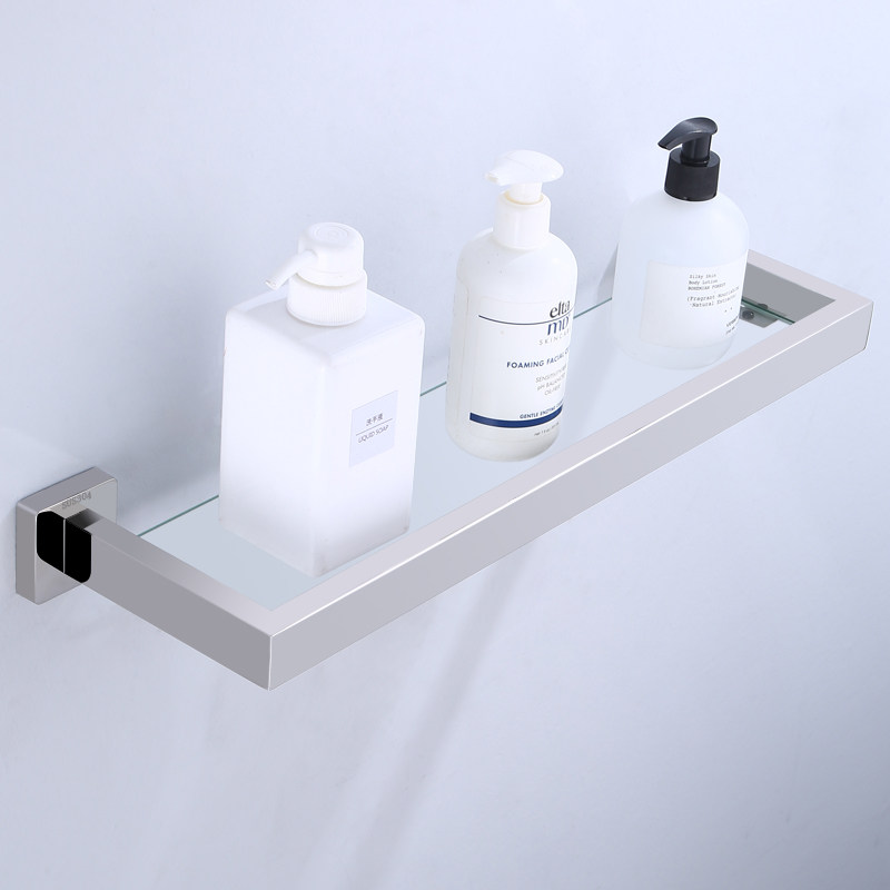 Bathroom rack wall-mounted bathroom storage layer rack bathroom wall glass layer shelf powder room mirror front rack wash