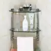 European style powder room shelf Glass wall shelf Stainless steel wall toilet tripod Bathroom corner rack