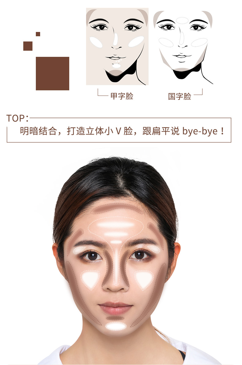Phấn trứng đề nghị Penny làm nổi bật bóng tối kết hợp hai màu che khuyết điểm khả năng sửa chữa phấn phủ mặt mỏng bóng mũi phấn sáng đánh khối