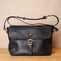Vintage leather messenger bag mens bag vegetable tanned leather soft leather bag first layer cowhide briefcase casual mens messenger bag