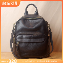 Leather dual-purpose womens backpack shoulder bag 2022 new first layer cowhide high-quality leather school bag backpack