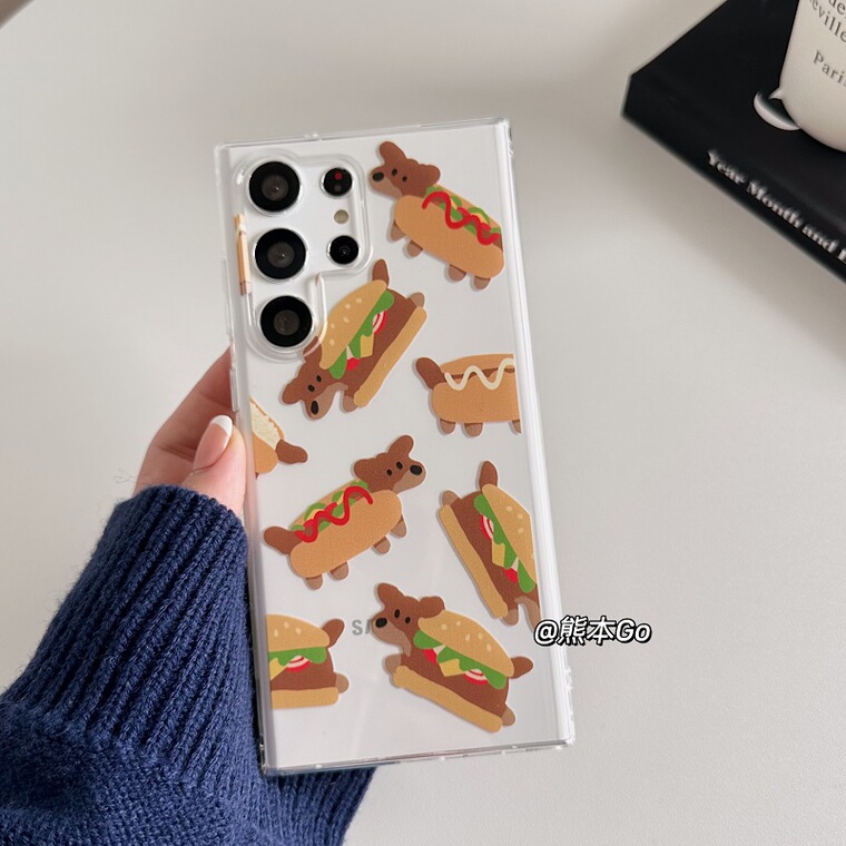 Weanerdog Hotdog Funny Transparent Clear Silicone TPU S23, S23 Plus, S23 Ultra, S22, S22 Plus, S22 Ultra, S21, S21 Plus, S21