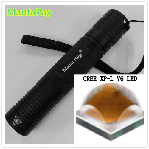 Оригинальный импортный CREE XPL V6 Светодиодный белый свет 18650 Небольшой прямой алюминиевый сплав Петисты алюминиевый сплав