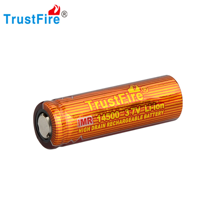 High-rate TrustFire IMR 14500 3 7V700mAh rechargeable lithium battery large current discharge