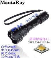 Mantarayt20 Вращающийся телескопический масштабирование отпечатков пальцев Cree L2 U3 Сильный свет линзы T6 Long Shot 10 Вт