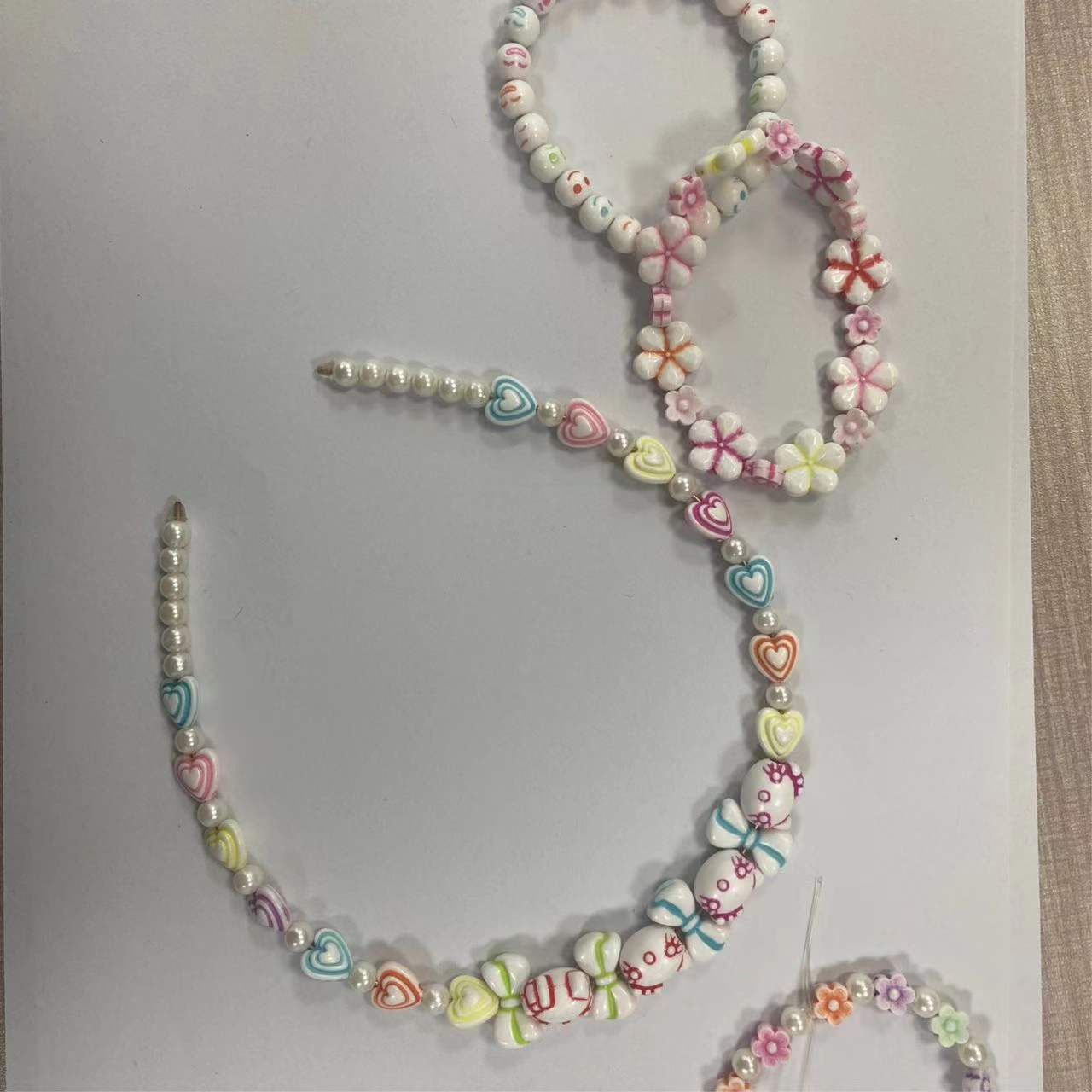 1476 Hand necklace material package Loose beads beaded paint solid color glass bead set Acrylic letter beads