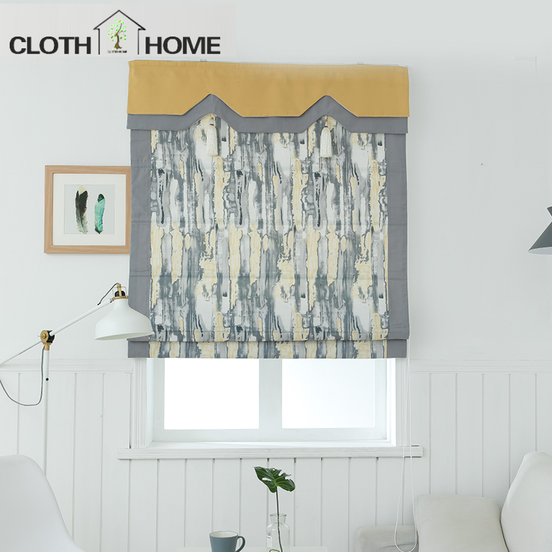 Curtains modern simple light luxury style shade curtain living room bedroom room Tea room level lift type Rome curtain