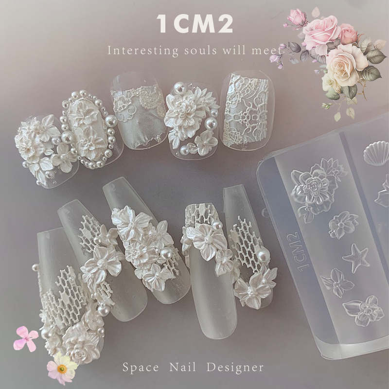1cm2 Original Nail Art Embossed Flower Mold - Use It Even if You Can'T Carve! Vivid Small Flower Mold