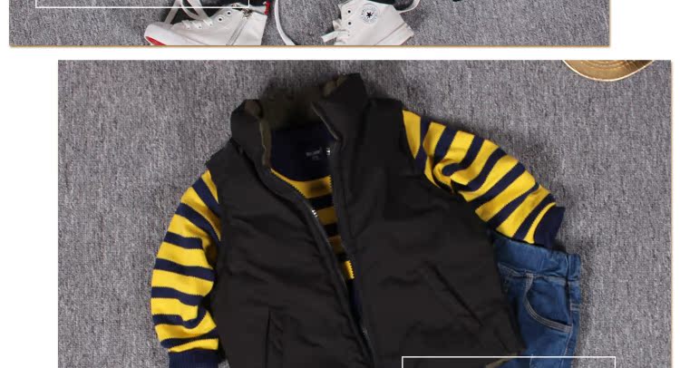 Bé trai mặc vest hai bên mùa thu đông 2018 cộng với áo nhung bé dày cho bé xuống áo vest cotton mùa đông mới sỉ quần áo trẻ em tận gốc