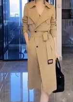 Trench coat womens long 2021 autumn and winter New European and American fashion loose thin high-end atmosphere popular coat coat coat