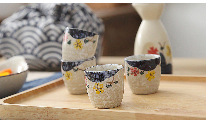 Rượu sake kiểu Nhật nhỏ rượu vang nhỏ ly rượu vang trắng thủy tinh súp hông bình rượu ấm ly pha lê rượu vang