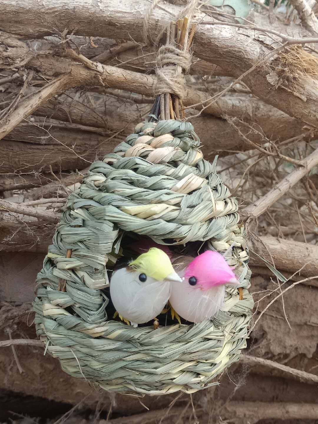 Hand-woven bird's nest straw-woven bird's nest bird supplies garden villa kindergarten teaching utensils decoration