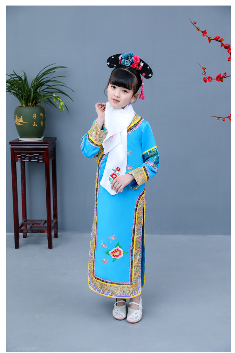 Trang phục nhà Thanh, quần áo Zhugege, chàng trai và cô gái Mãn Châu, cung điện cổ, nữ hoàng tử, hoàng tử, trang phục - Trang phục trang phục hóa trang cho bé