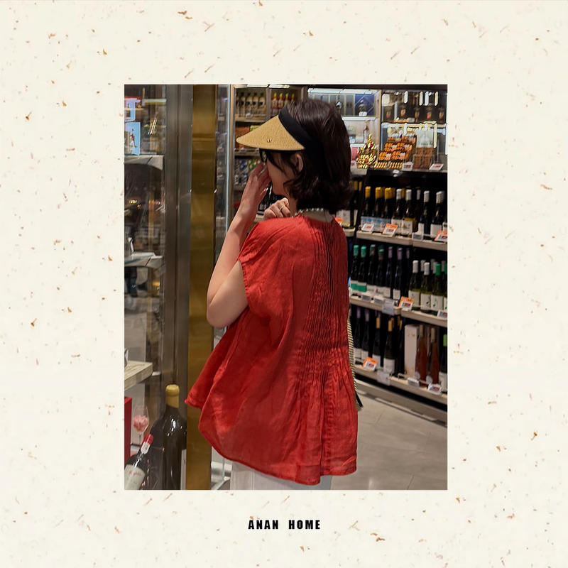 Anan2025|Fashionable Pleated|Designed in a Vintage Money Style Short-Sleeve Shirt X58931 Anan2025|Fashionable Pleated|Designed in a Vintage Money Style Short-Sleeve Shirt X58931