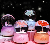 Creative Teenage Girl Hearts Swing Pieces Spring Summer Autumn Winter Water Crystal Ball Music Box Eight-tone Box Children Girl Students Birthday Presents