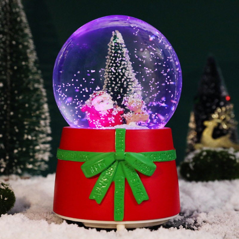 Santa Crystal Ball Music Box Christmas Gifts Girls Girls Boys Children Dream Tree Music Box