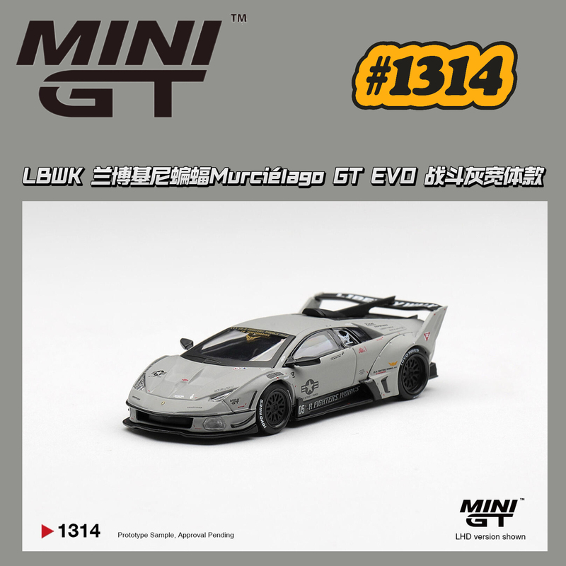 Senyu Pre-Sale |   Minigt 1314 Lb- Works Lamborghini Bat Gt Evo Combat Gray