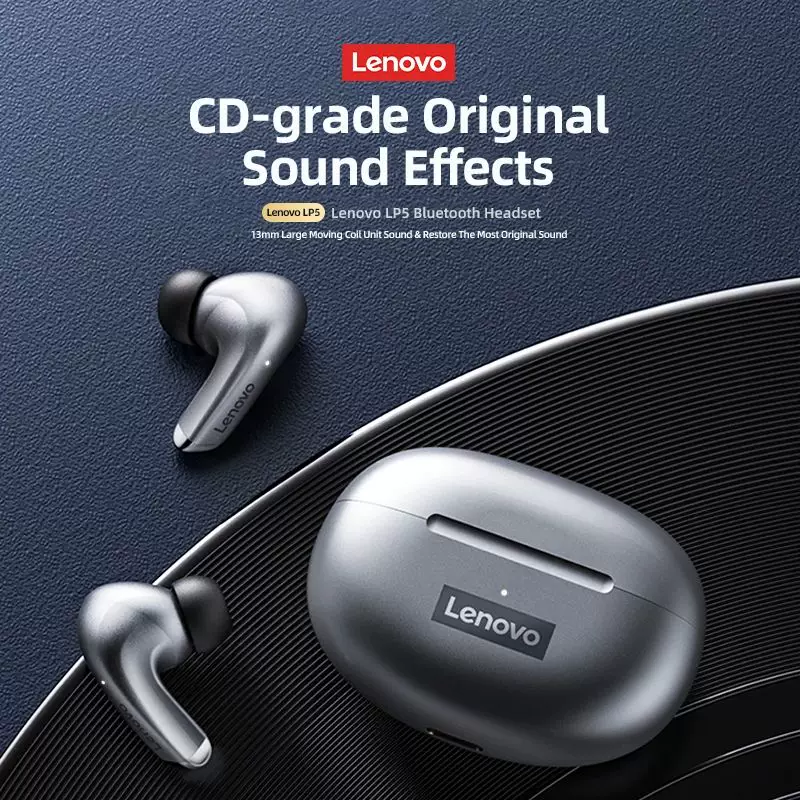100% оригинальные беспроводные наушники Lenovo LP5 Bluetooth Hi-Fi