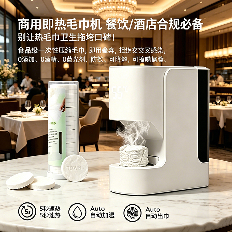 Commercial Disposable Heated Towel Machine, Automatic Smart Wet Towel Machine, Household High-End Hotel High-Temperature Towel Cabinet