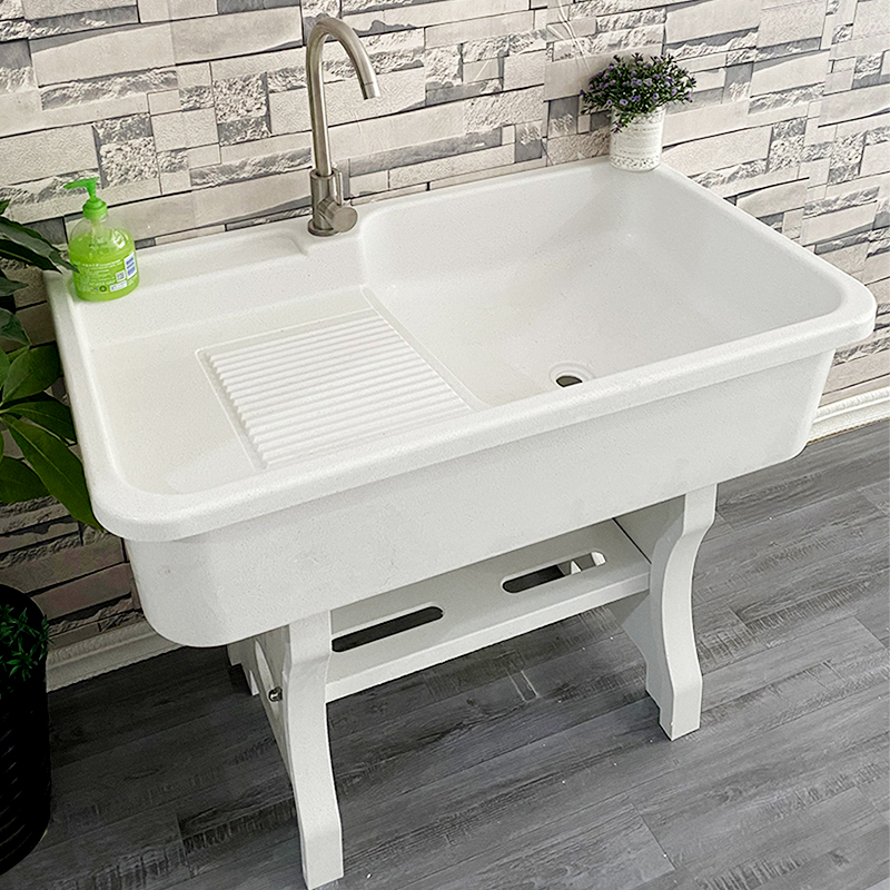 Laundry pool laundry basin with washboard combination household integrated quartz stone sink laundry tank balcony courtyard custom