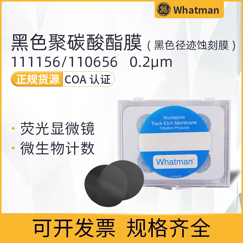 Whatman Wattman 110656111156110659 black trail etched polycarbonate PC filter membranes
