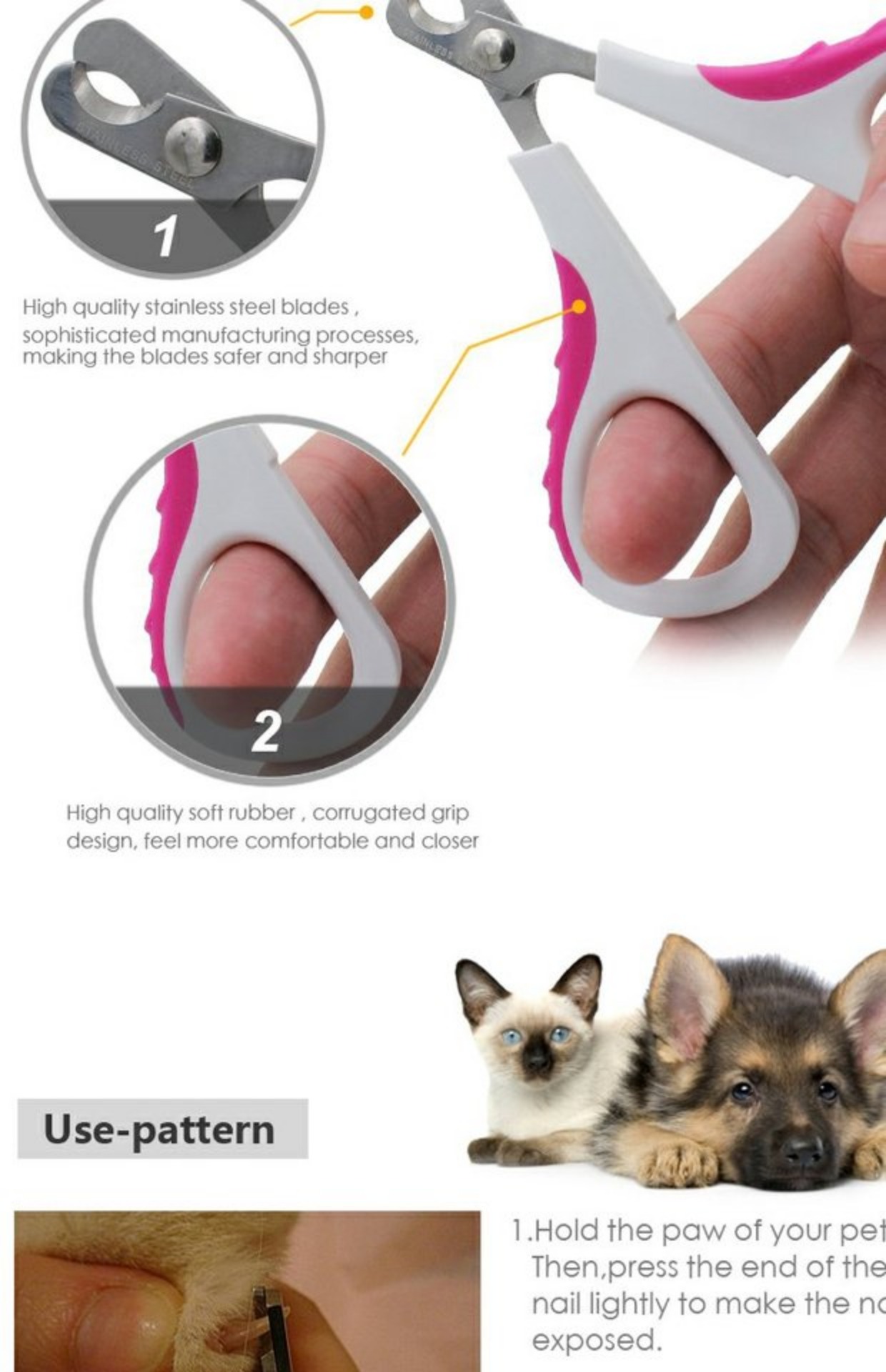 Pet cung cấp cắt móng tay cao cấp kéo chó mèo dụng cụ làm đẹp chải lông mèo