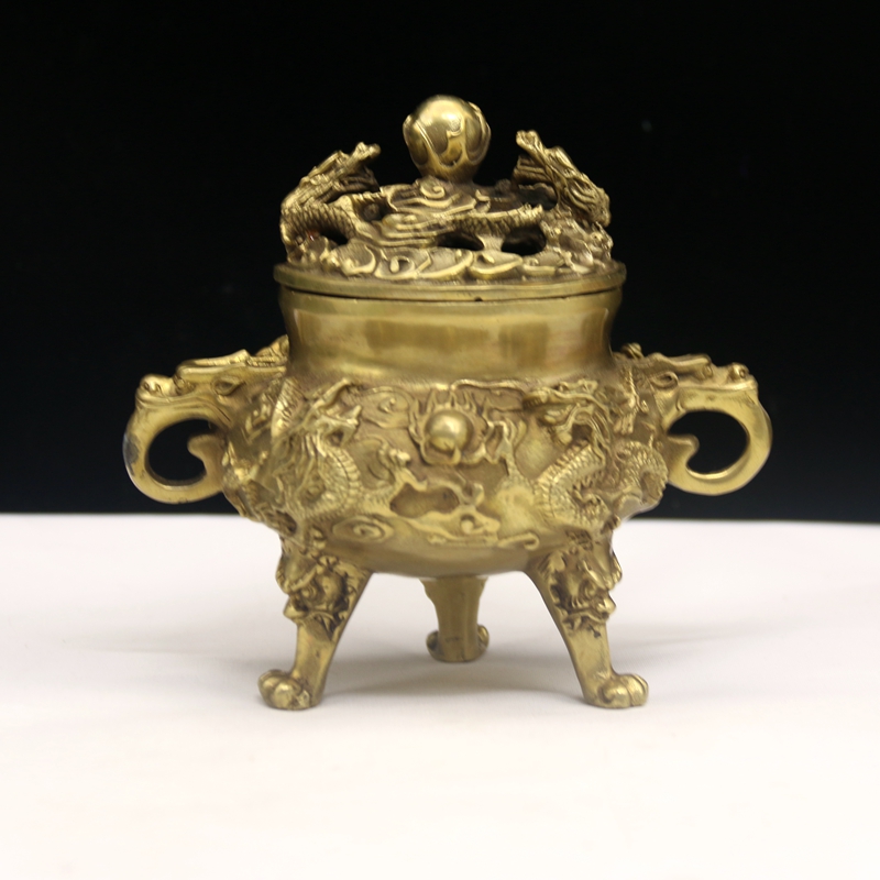 Pure bronze incense stove Incense Stove Sandalwood Stove Sandalwood Stove Kowloon Ring Incense Stove Dry Kun Furnace incense stove Home Incense Stove Pendulum