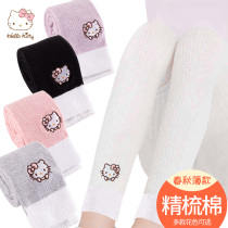 Hello Kitty Girls Leggings Spring and Autumn Wear Cotton New New Slim Foreign Childrens Pants Baby Childrens Wear Autumn Wear