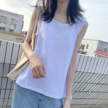  Korean summer sleeveless t-shirt women loose outside wear white sports vest suspenders students with cotton bottoming shirt inside