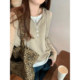 Suseyiku autumn and winter Korean style temperament contrasting fake two-piece hooded wool sweater long-sleeved inner sweater for women