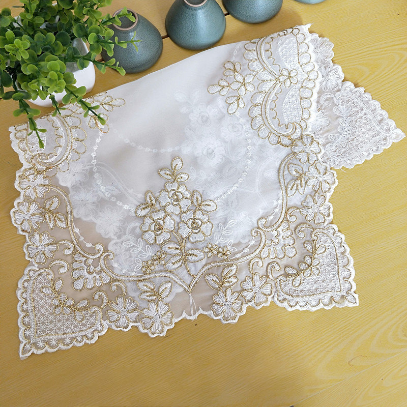 Eurostyle lace tea tray tea table dining cushion rectangular multipurpose cover towel dust-proof cloth solid wood furniture cushion