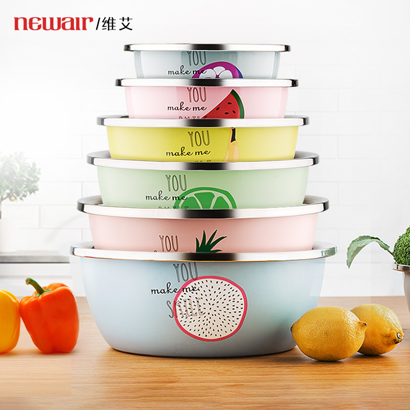 Food-Grade 304 Stainless Steel Thickened Basin Set for Home Use, Suitable for Kitchen Baking, Mixing Eggs, Dough, Soup, and Washing Vegetables