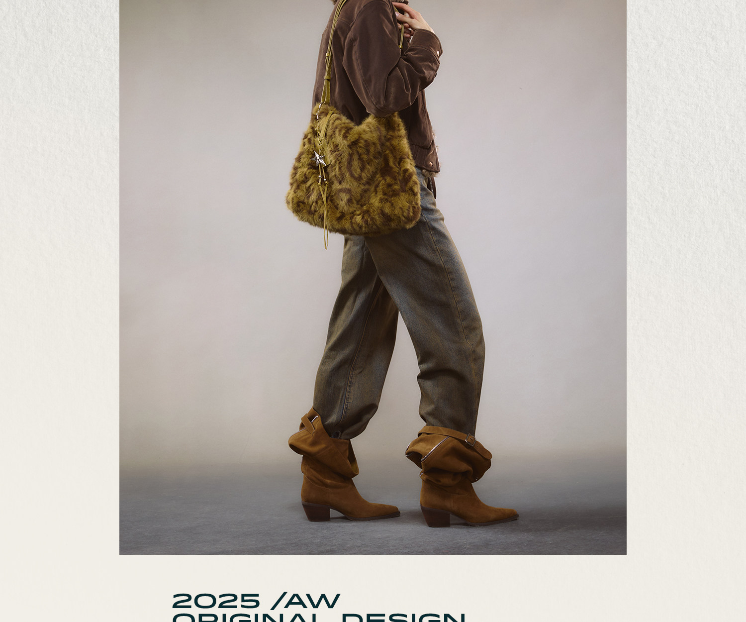 JACD Brown Plush Leopard Tote Bag