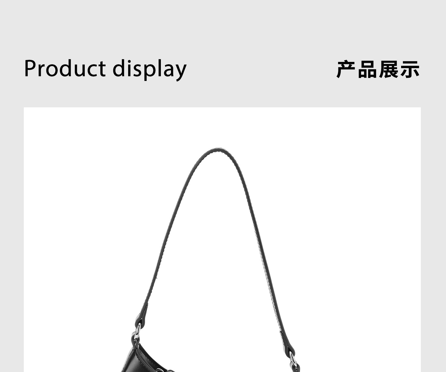 JACD Black Faux Leather Zip-Top Underarm Bag