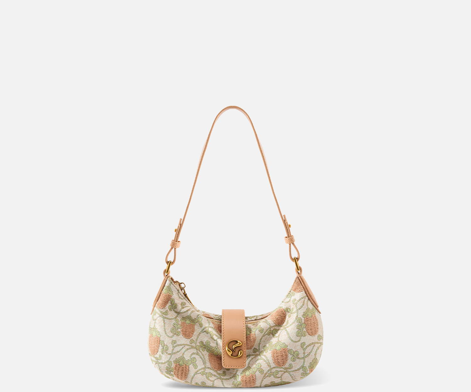 JACD Denim Crescent Underarm Bag - Zip-Top
