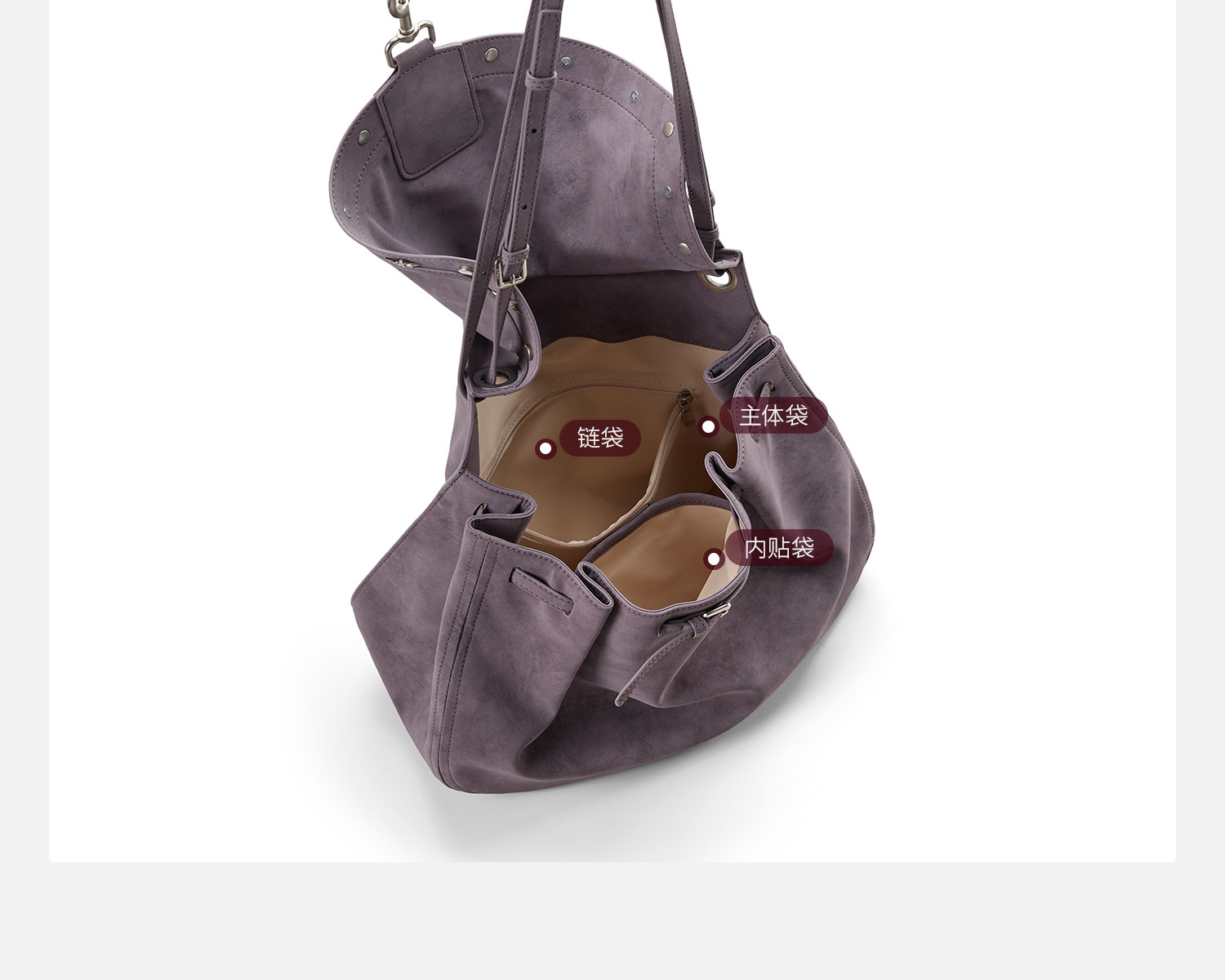JACD Mist Purple Flap-Top Shoulder Bag