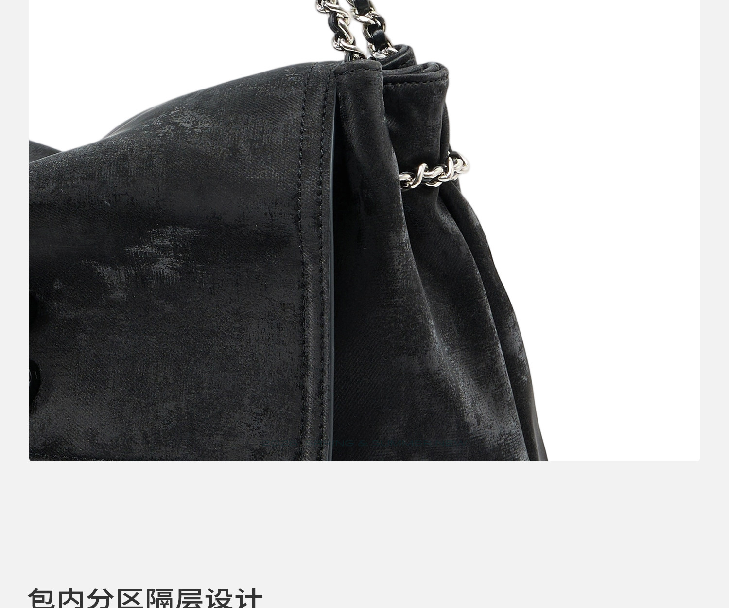 JACD Black Faux Leather Flap-Top Shoulder Bag