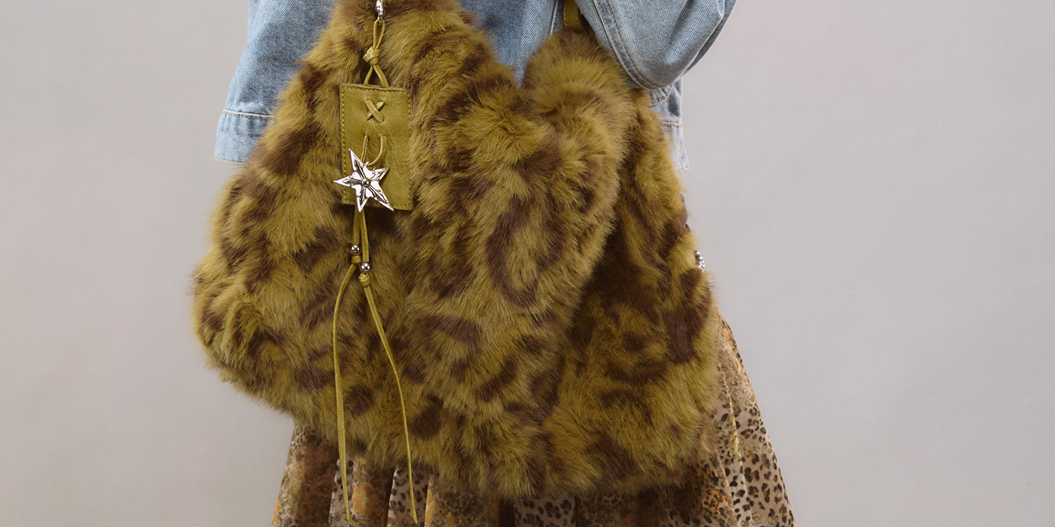 JACD Brown Plush Leopard Tote Bag