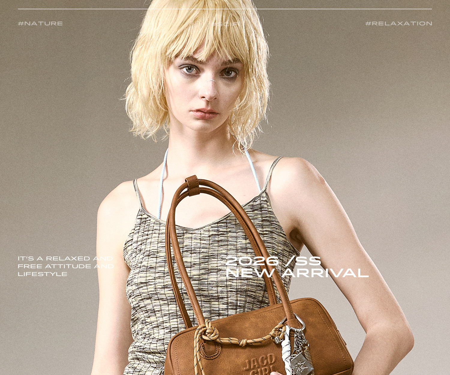 JACD Cinnamon Brown Faux Leather Zip-Top Bowling Bag